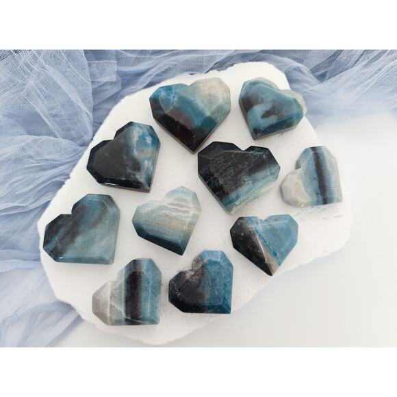 Trolleite Faceted Heart Crystal Carving Healing Crystal - Picture 2 of 9